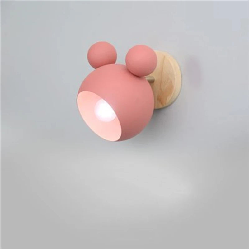Nordic Mickey Wall Lamp – Cute Children's Bedroom Wall Light