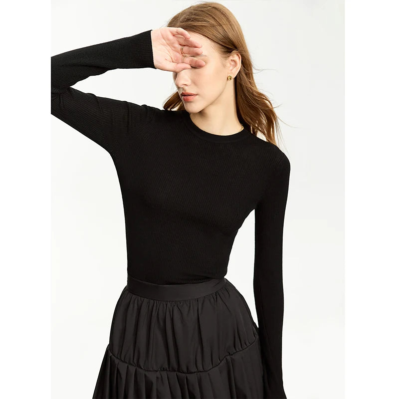 Women’s Slim Fit Turtleneck Sweater – Warm High Elastic Pullover
