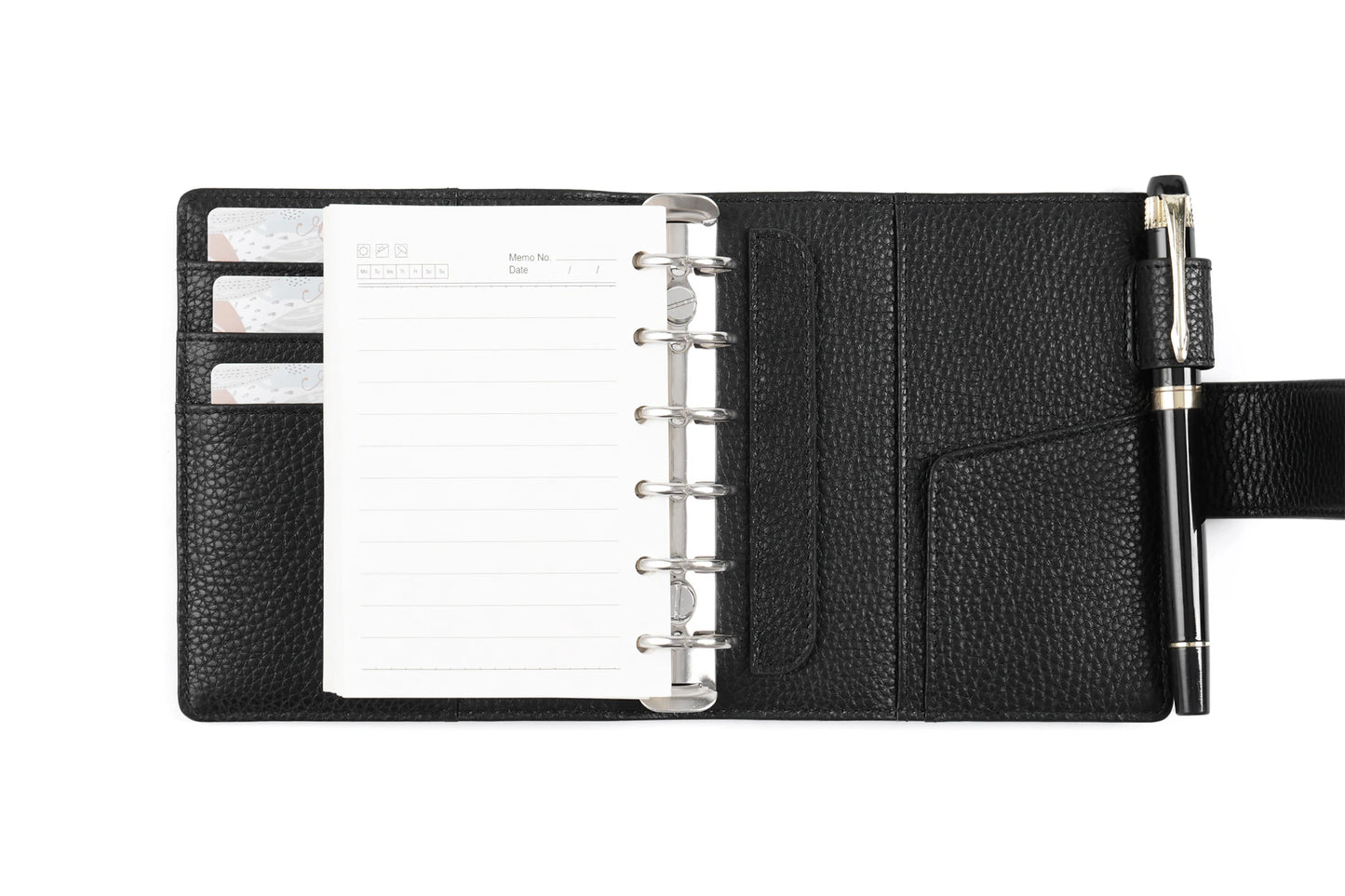 Elite Pocket A7 Rings Planner Cover – Pebbled Grain Leather, 25mm Rings