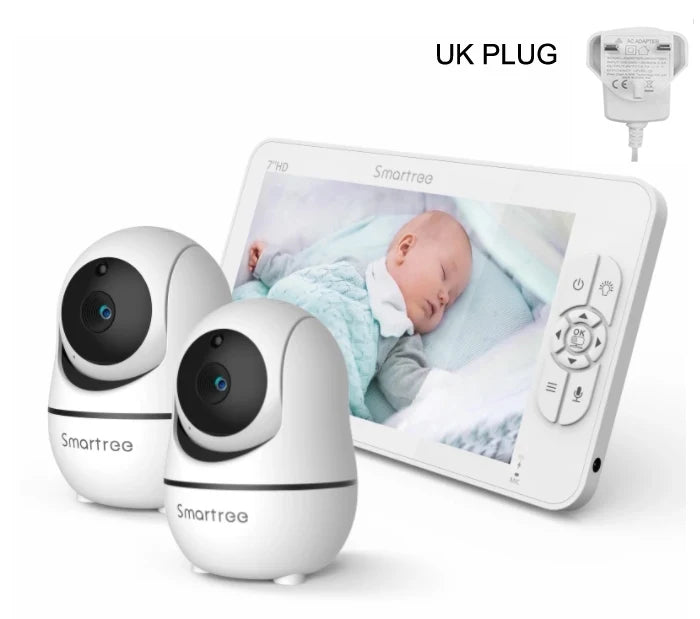 7" 1080P HD Split Screen Baby Monitor – Dual Cameras & Remote Control
