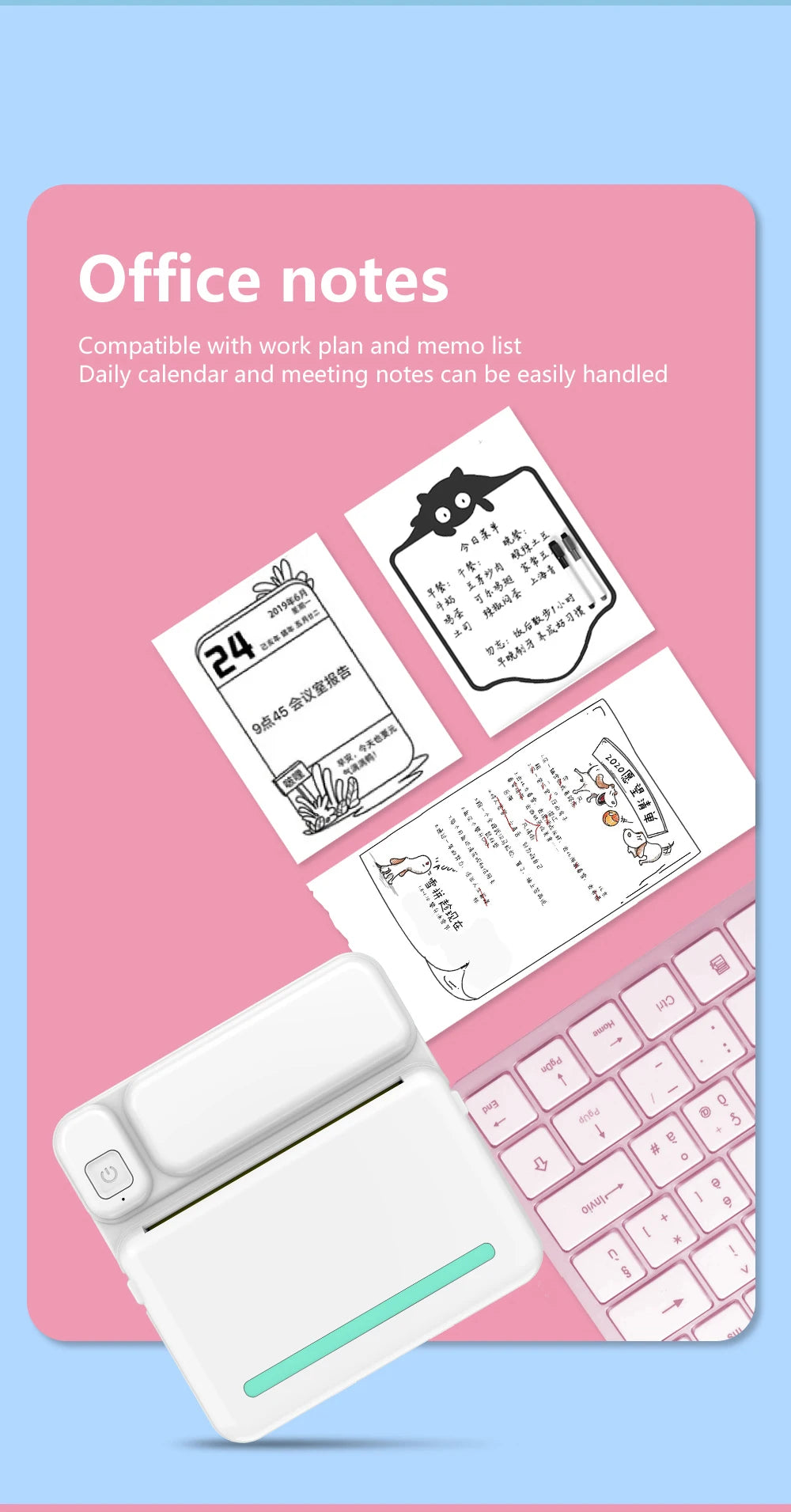 Mini Bluetooth Label Printer – Portable Error Note Photo Printer