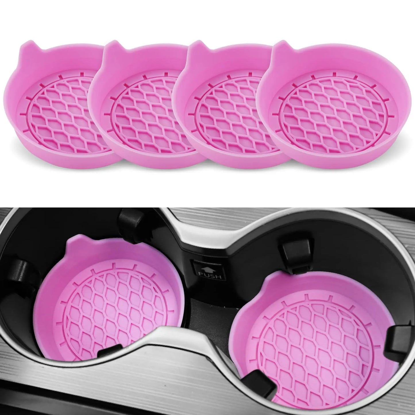 2/4pcs Silicone Car Cup Holder Coasters – Non-Slip & Universal Fit