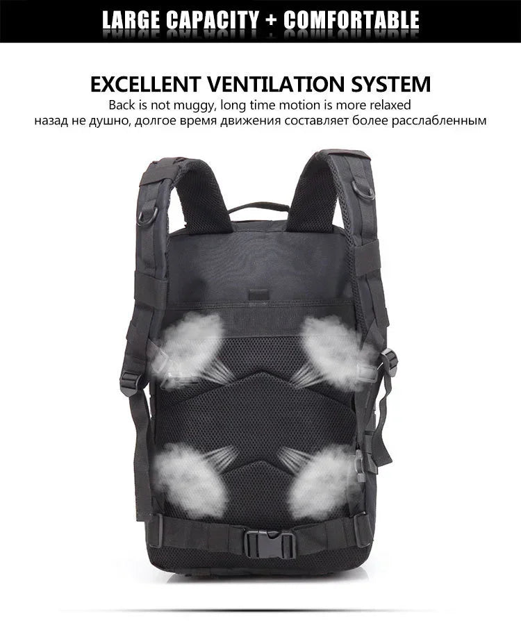 50L Tactical Backpack for Men – Outdoor Travel, Hiking & Hunting Bag