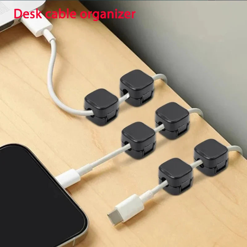 Magnetic Cable Clips – Adhesive Cord Organizer for Desk & Home