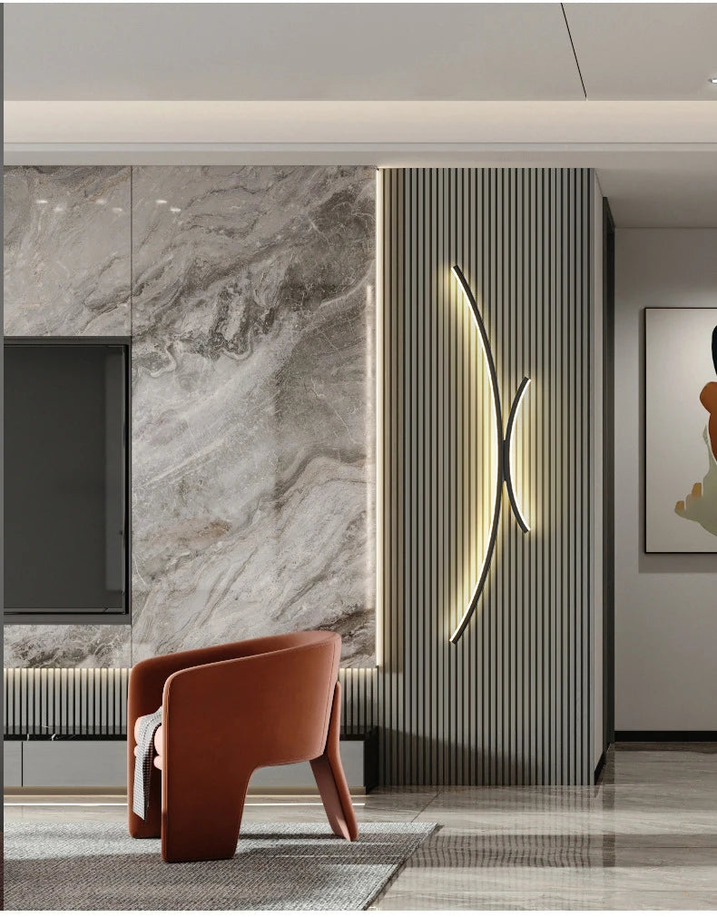 Cartmela Nordic Black & Gold LED Wall Lamp