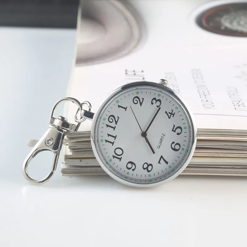 Mini Quartz Pocket Watch with Keyring – Nurse, Student, Gift Watch