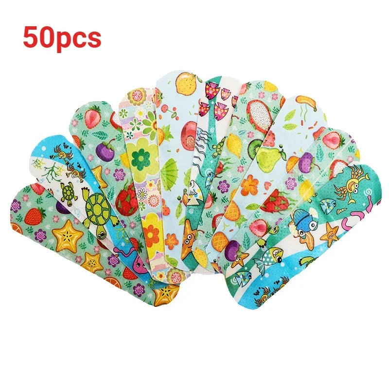 100pcs Waterproof Cartoon Band Aids – Kids Adhesive Wound Strips