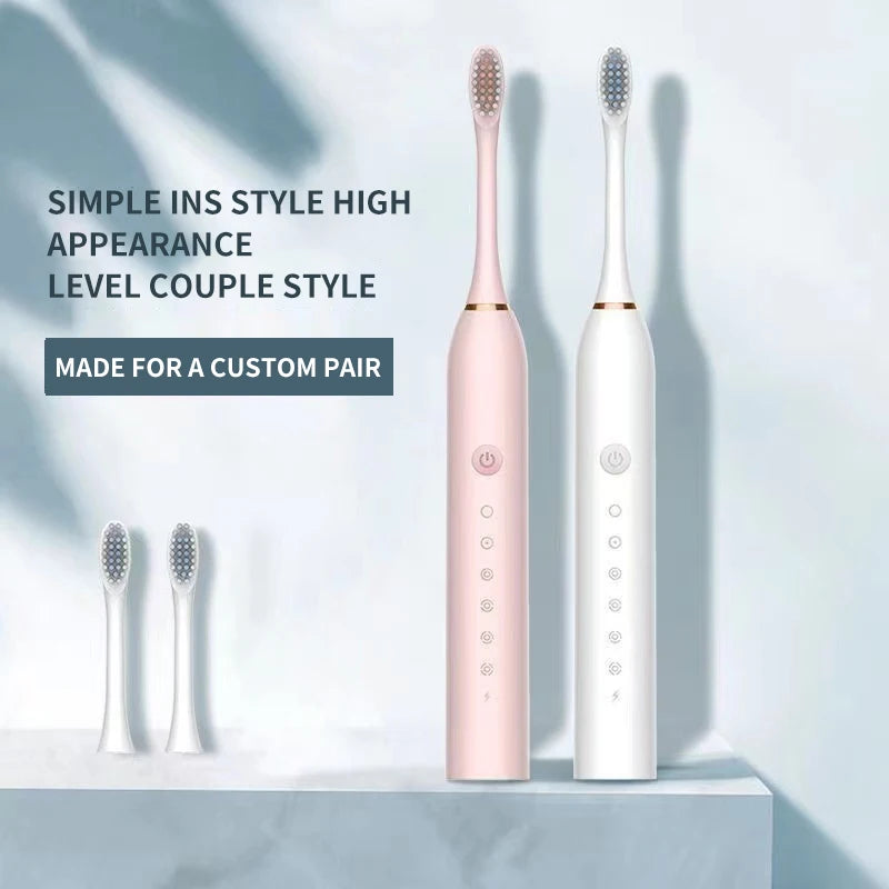 Sonic Electric Toothbrush for Adults | 3 DuPont Heads, USB Rechargeable, IPX7 Waterproof
