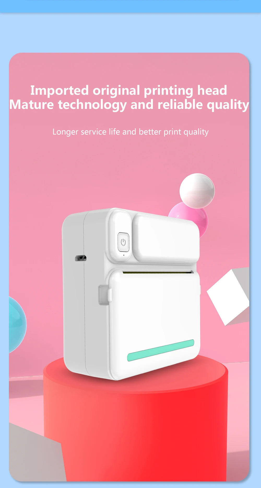 Mini Bluetooth Label Printer – Portable Error Note Photo Printer