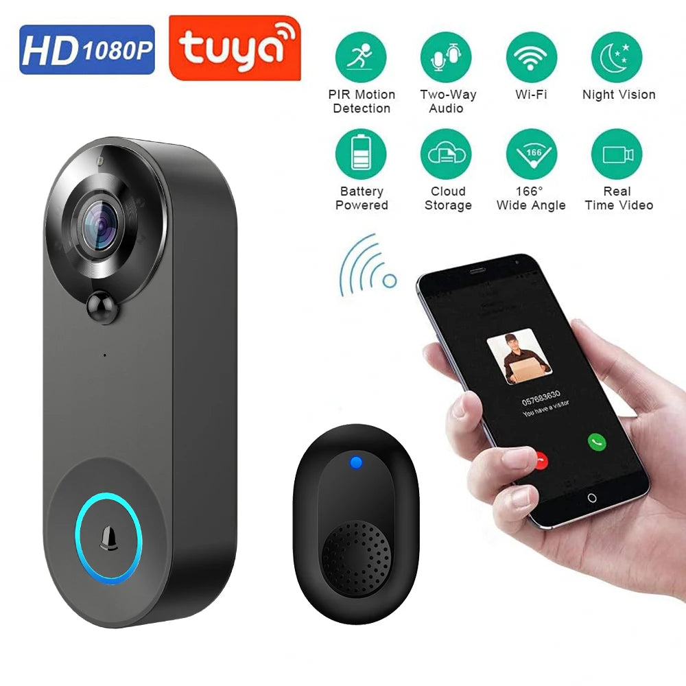 Cartmela 1080P WiFi Smart Video Doorbell | Wireless Home Security Camera