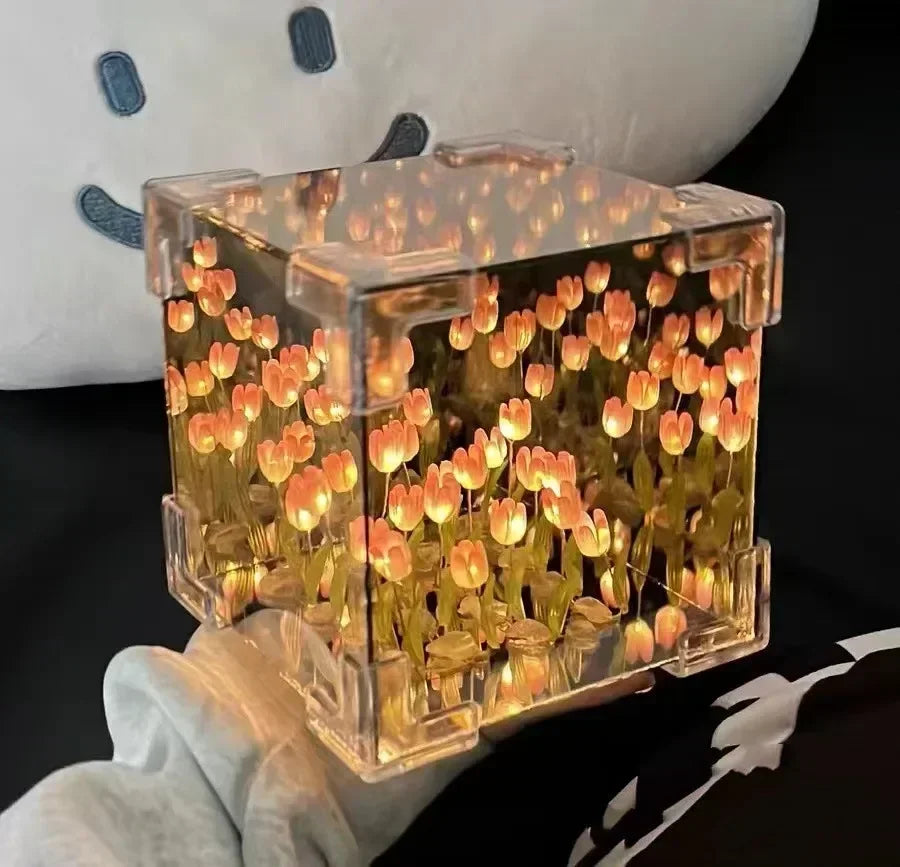 DIY Tulip Flower Night Lamp Kit – 3D Sea Cube Gift for Couples