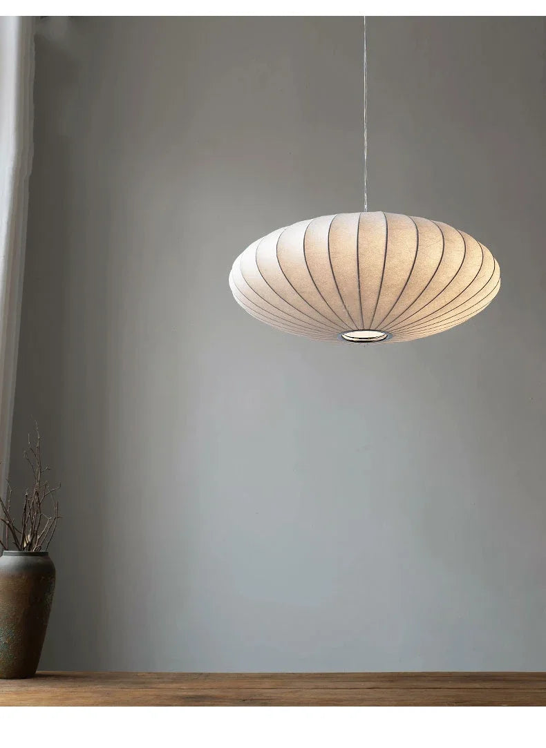 Handmade Silk Pendant Chandelier – Wabi-Sabi Lighting