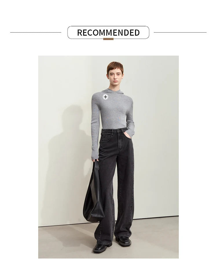 Women’s Retro Wide-Leg Jeans – Loose Straight Cotton Denim Pants
