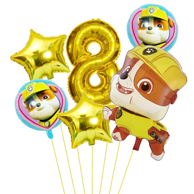6pcs Paw Patrol Foil Balloons – Kids Birthday Party Decorations
