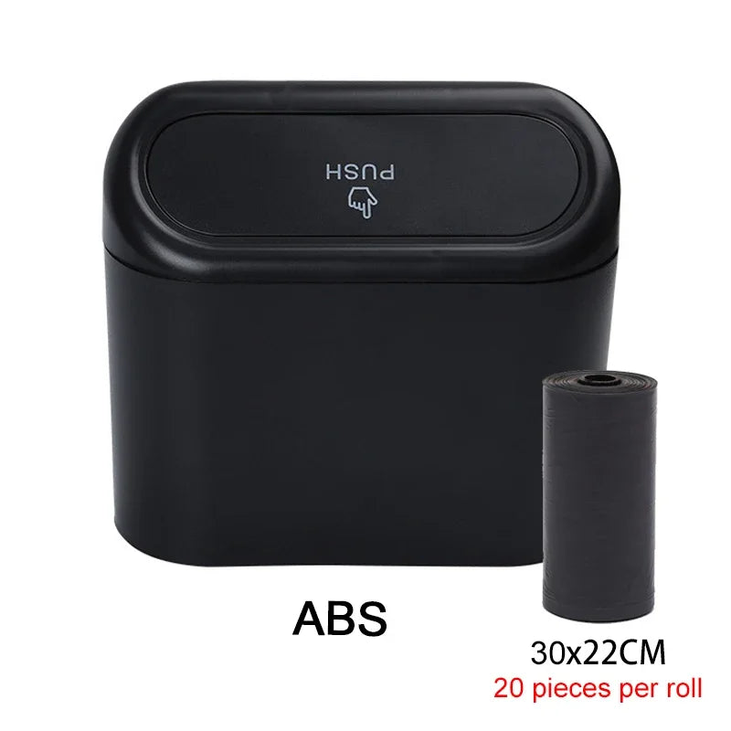 Leak-Proof Car Trash Can with Lid & 60 Garbage Bags – Mini Bin