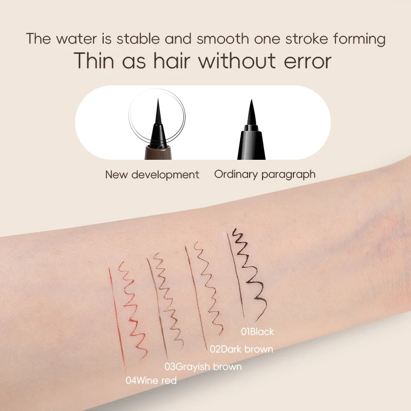 Waterproof Fine Tip Eyeliner Pen–Quick-Dry, Smudge-Proof for Beginners