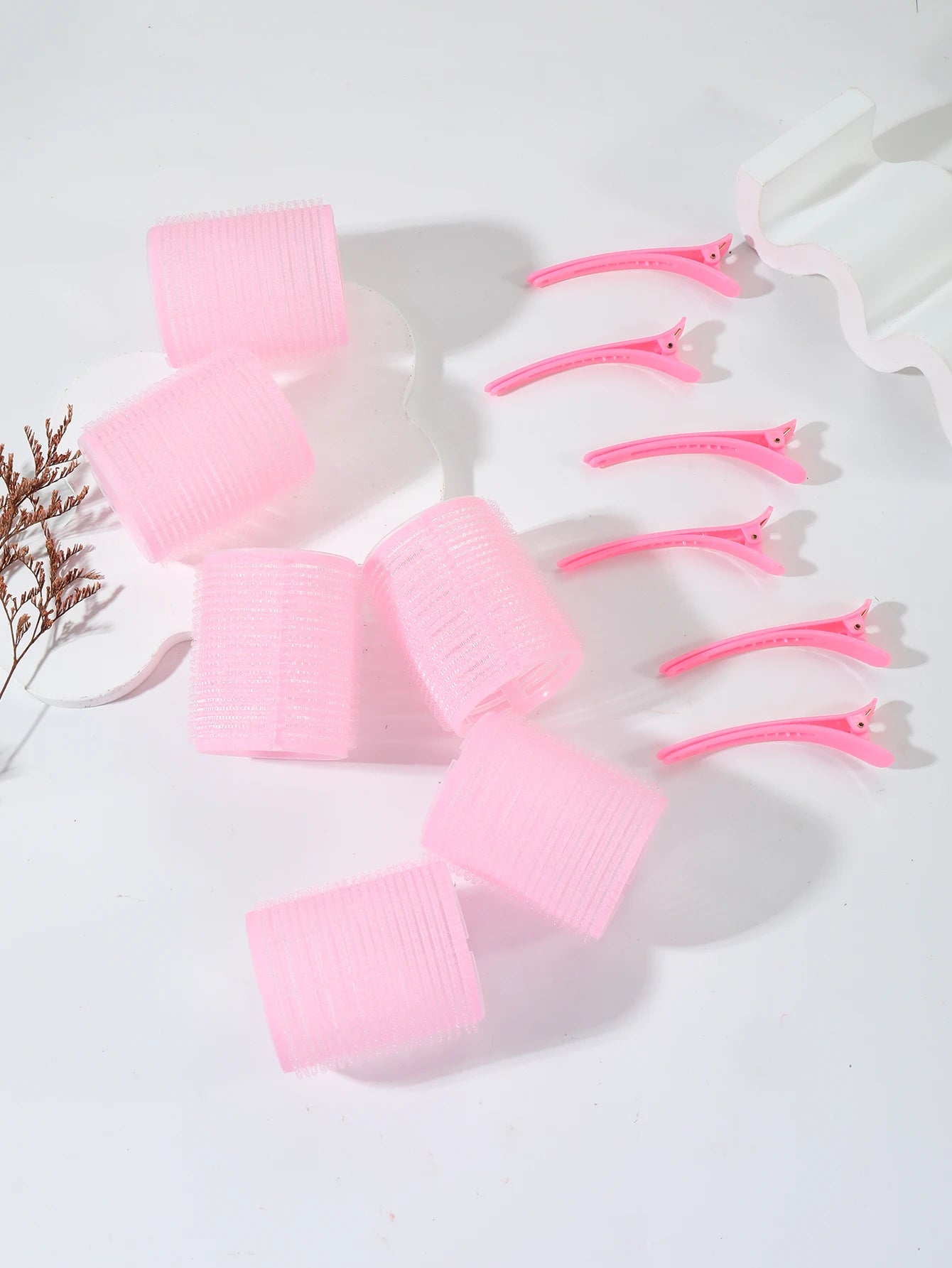 12pcs Self-Adhesive Hair Curlers & Bangs Clips for Styling Wigs