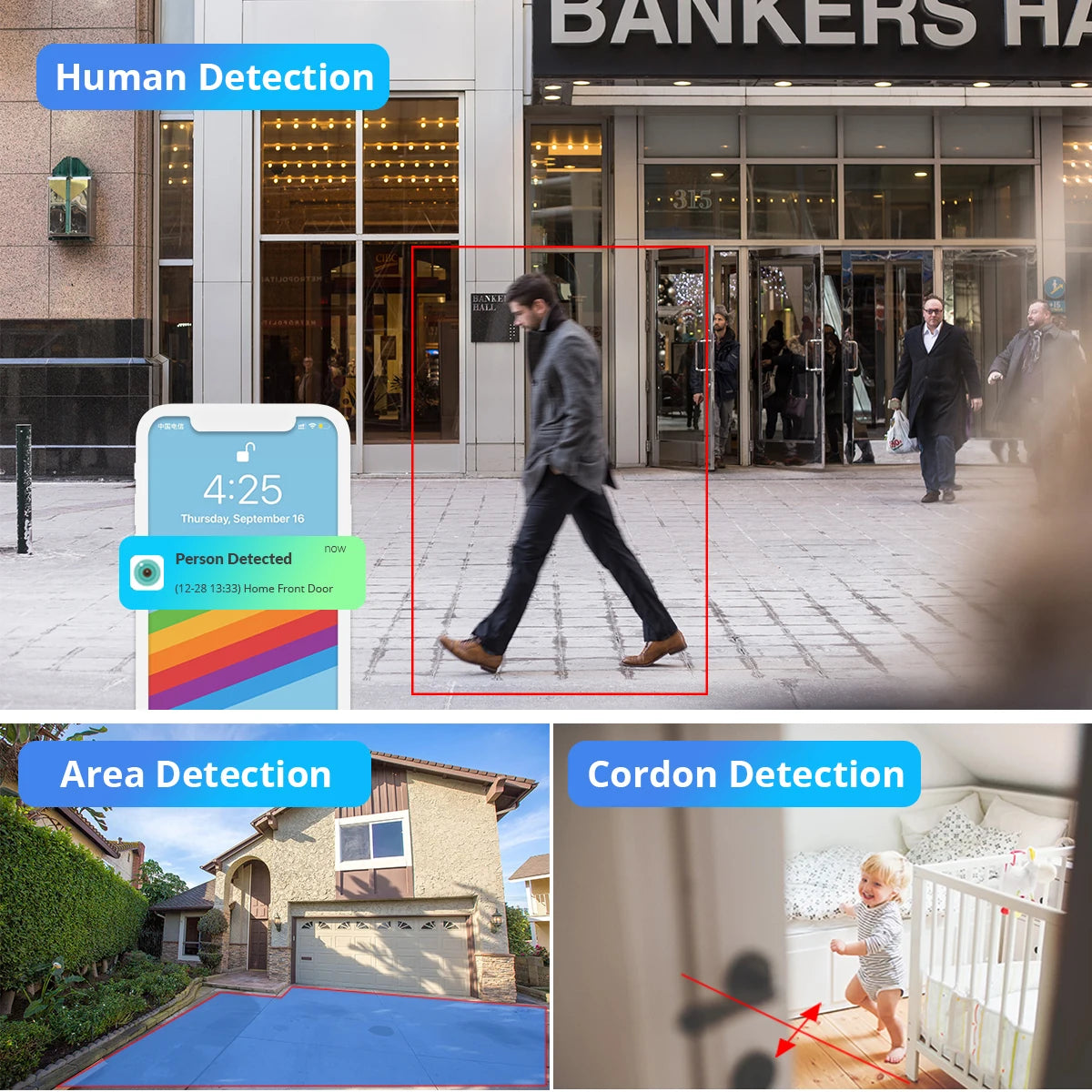 8MP 4K WiFi Wireless Outdoor IP Camera – AI Human Detection CCTV