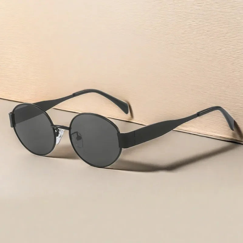 Vintage Oval Metal Sunglasses – Fashion UV Protection Eyewear