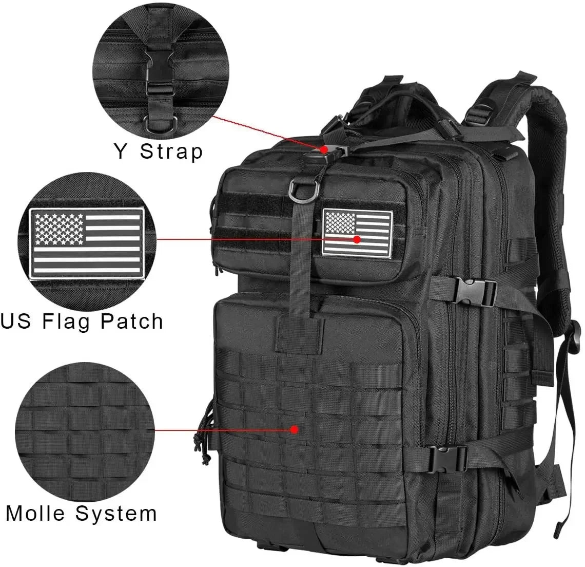 50L Tactical Backpack for Men – Outdoor Travel, Hiking & Hunting Bag
