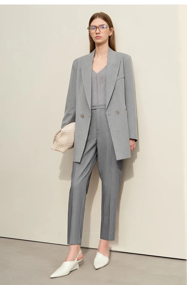 Women’s Straight Casual Pants – Summer Elastic Waist Office Wear