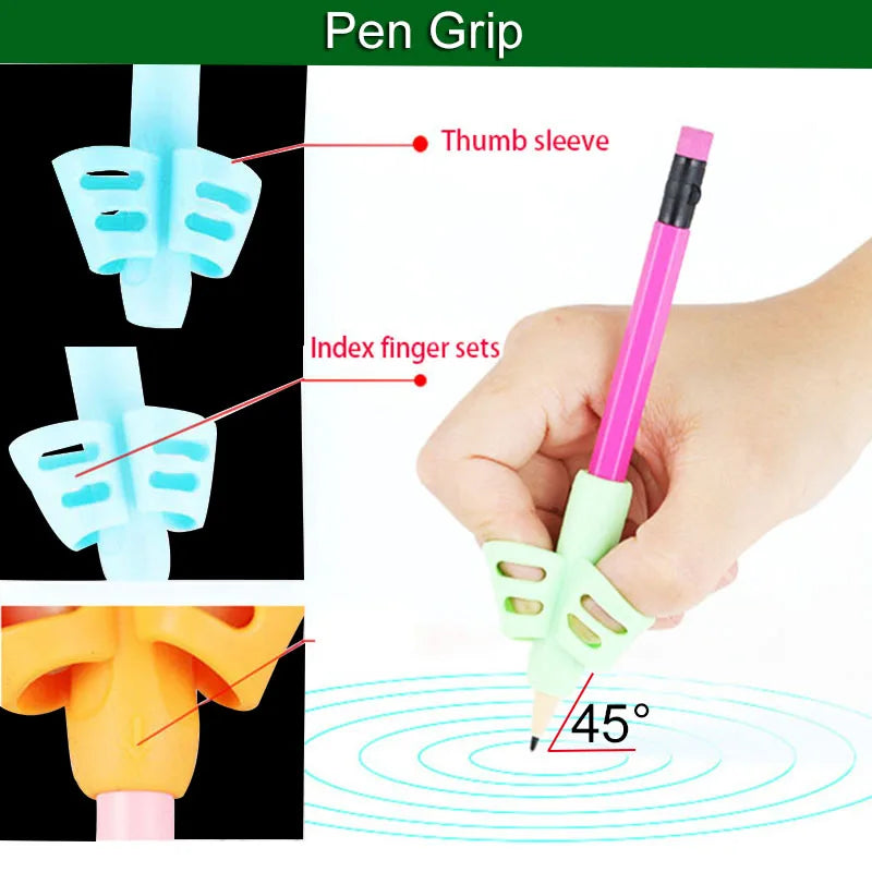 2/4pcs Silicone Pencil Grips – Kids Handwriting Posture Corrector