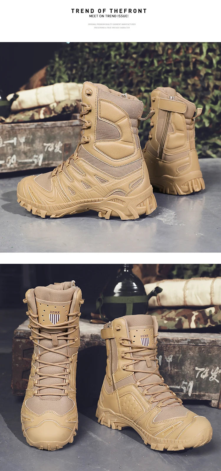 Special Forces Desert Combat Tactical Men's Tall Boots