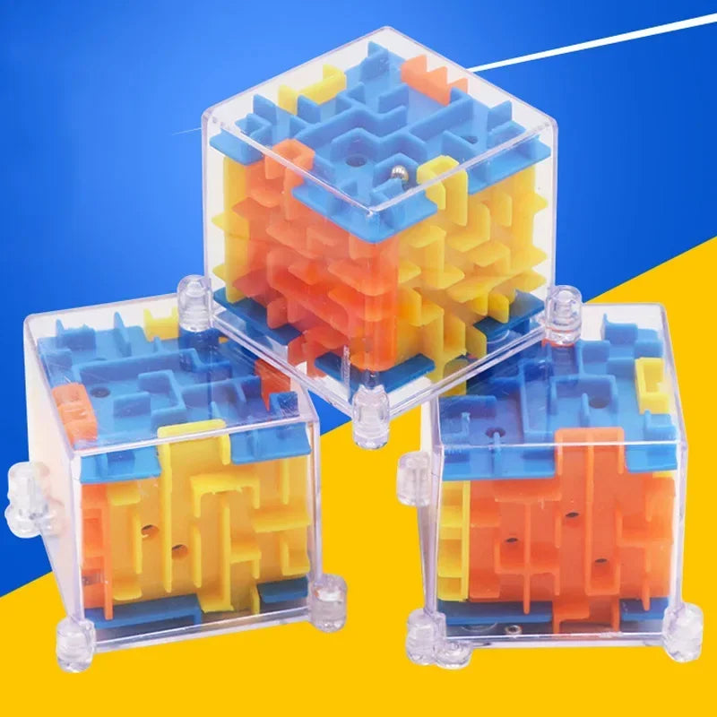 3D Maze Magic Cube Puzzle Toy with Rolling Ball for Kids & Adults