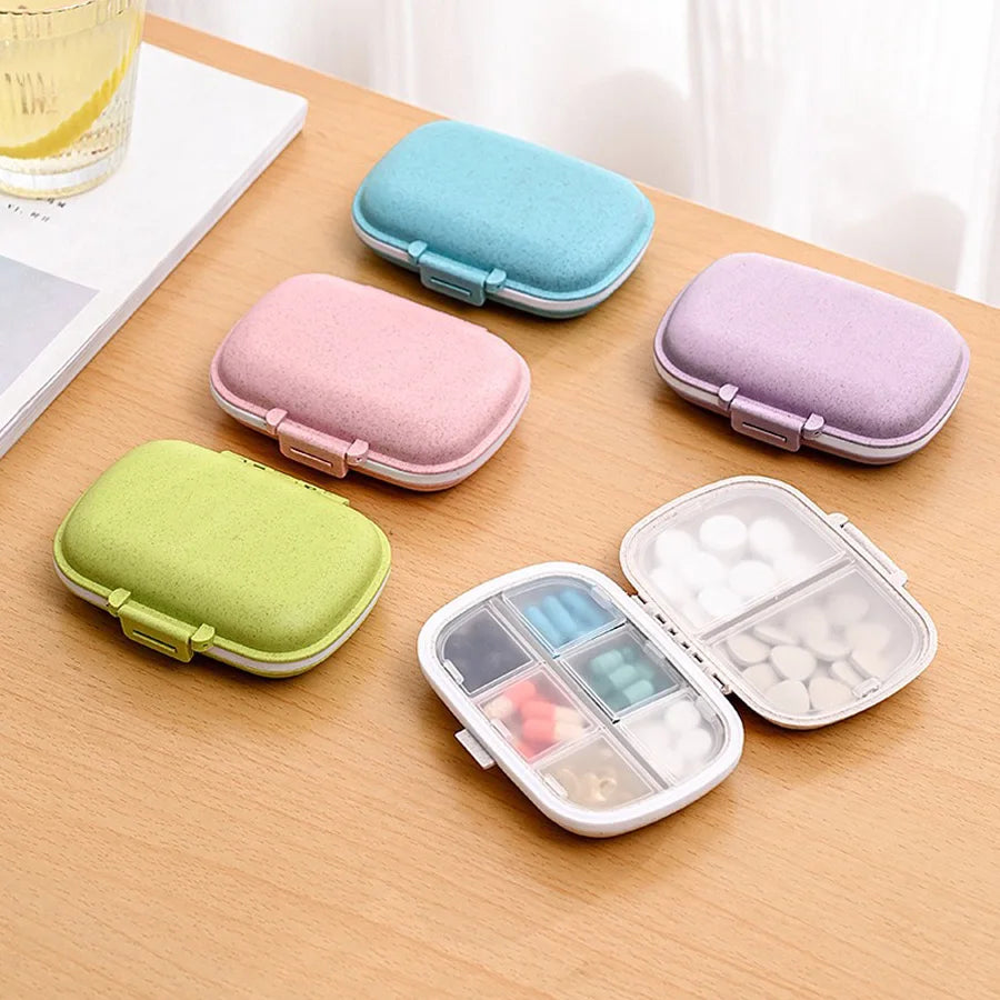 8-Grid Pill Organizer Box – Travel Medicine Storage with Seal Ring