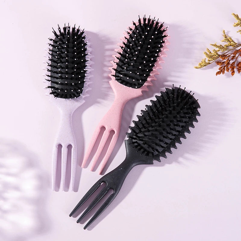 Curly Hair Styling Brush – Nylon Detangling & Volumizing Comb