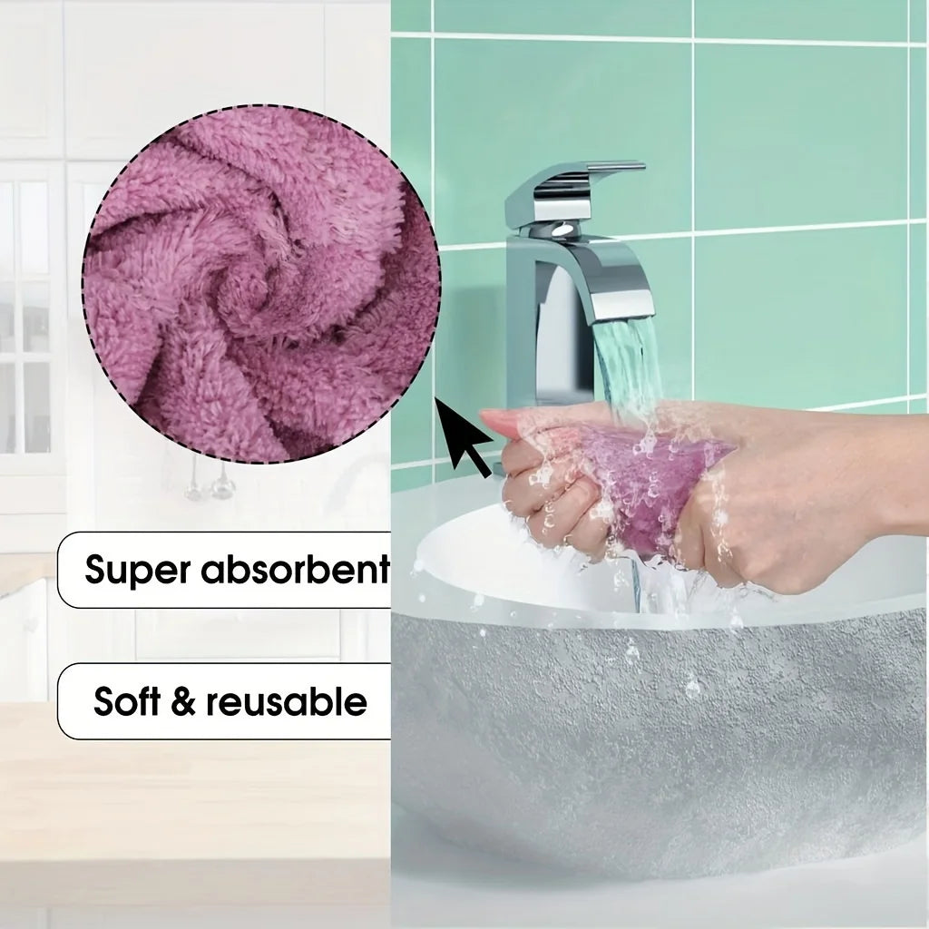 10pcs Microfiber Dish Cloths – Double-Sided Cleaning Rags for Kitchen