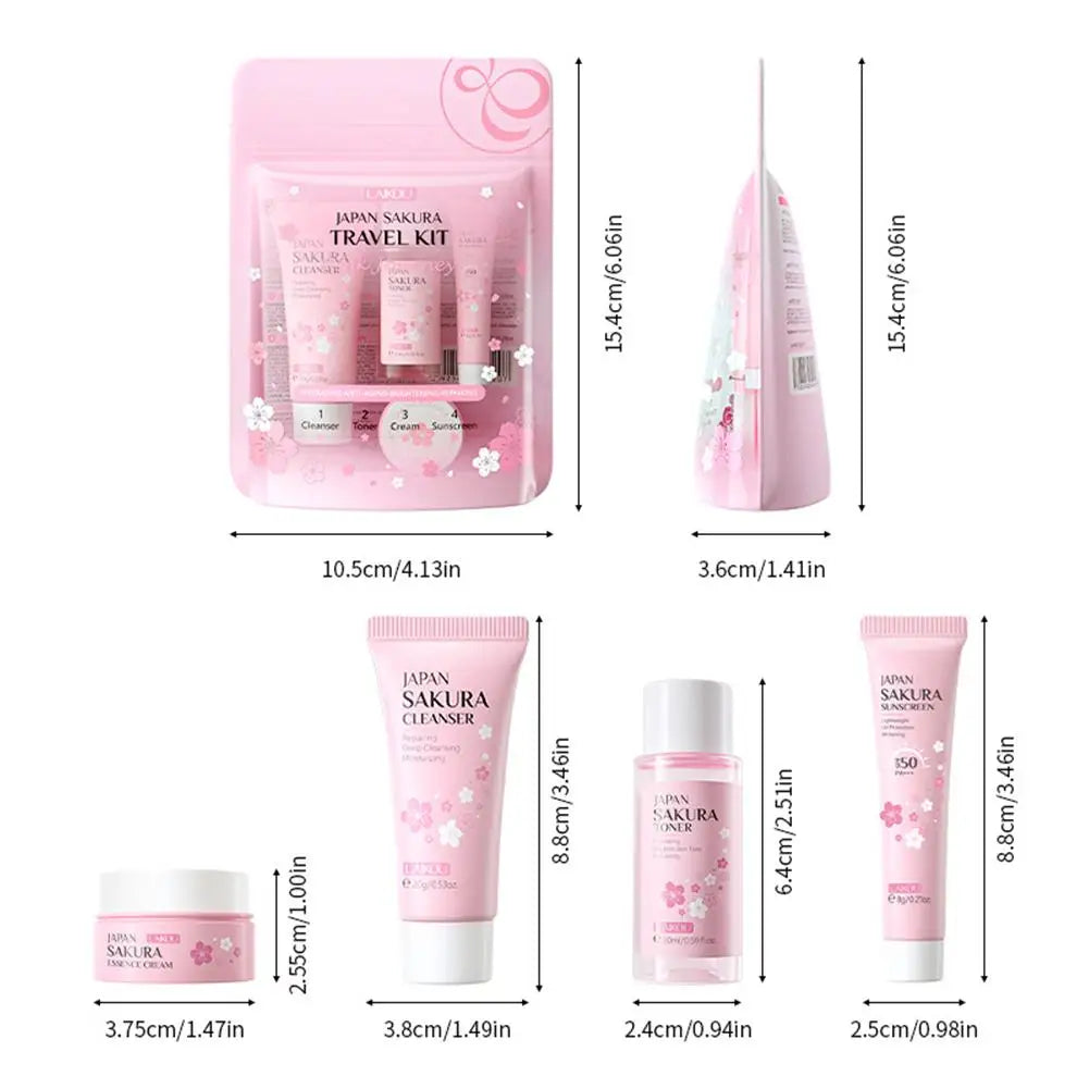 Skincare Set with Cleanser, Serum, Cream & Eye Care Kit