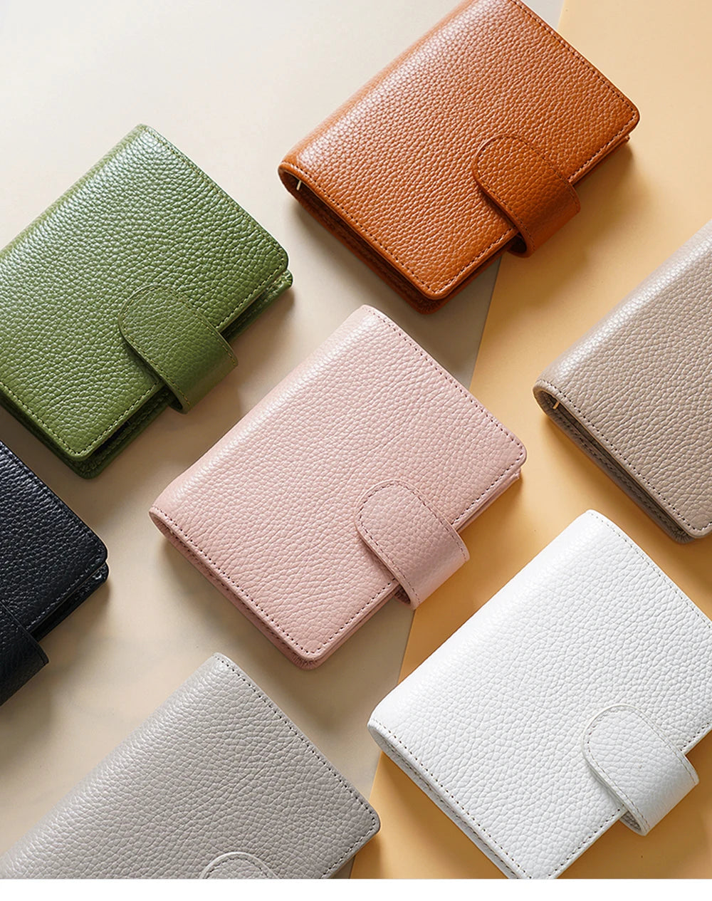 A8 / M5 Mini Rings Planner – Pebbled Grain Cowhide Leather Organizer