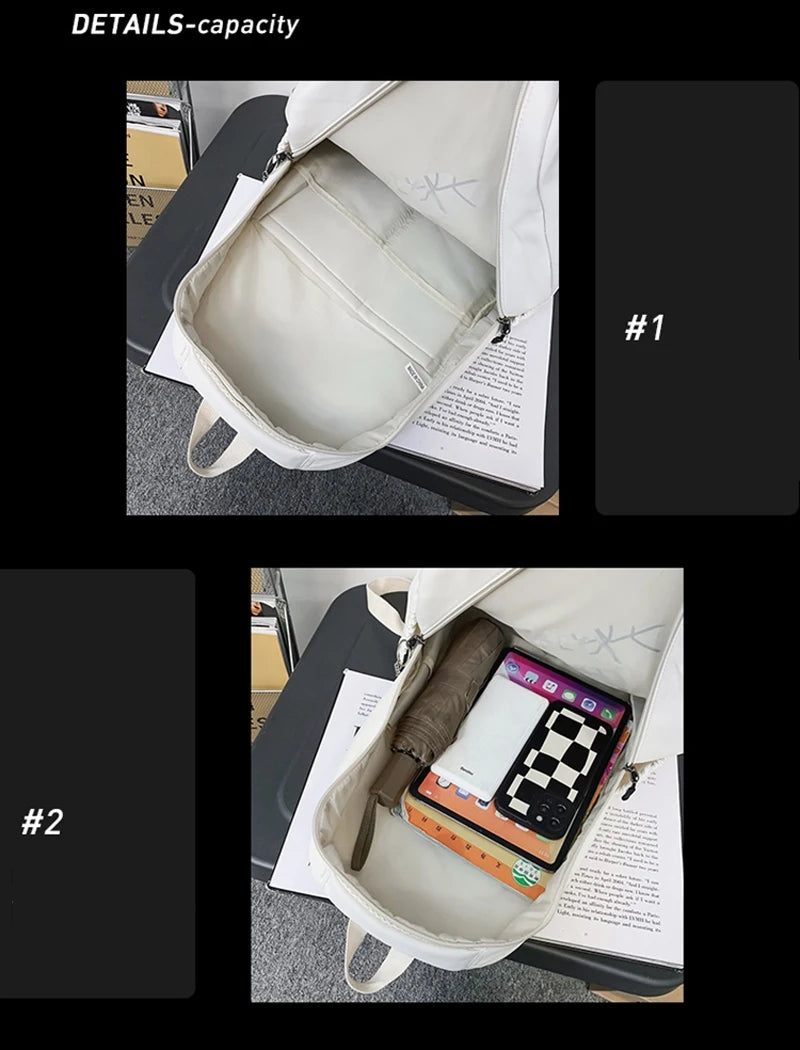 Fashion Waterproof Nylon Backpack – Schoolbag for Teens & Students