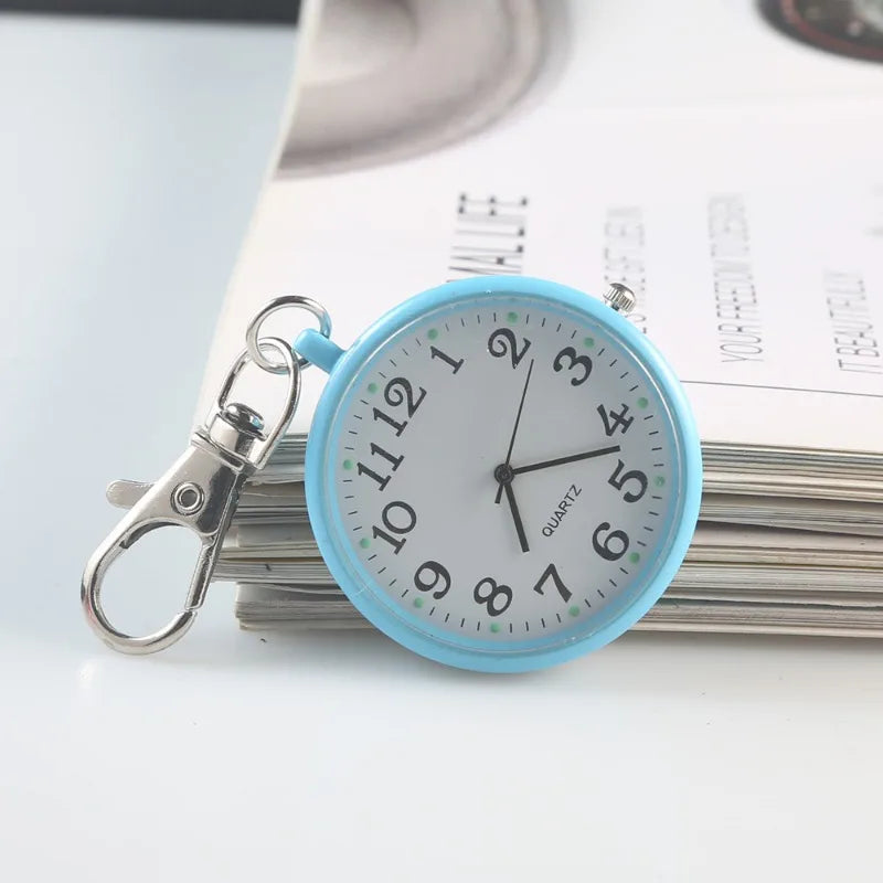 Mini Quartz Pocket Watch with Keyring – Nurse, Student, Gift Watch