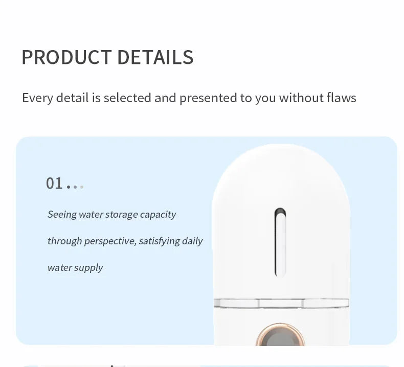 Mini Nano Facial Steamer – Portable USB Rechargeable Humidifier & Beauty Spray