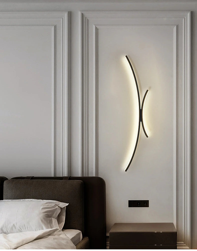 Cartmela Nordic Black & Gold LED Wall Lamp