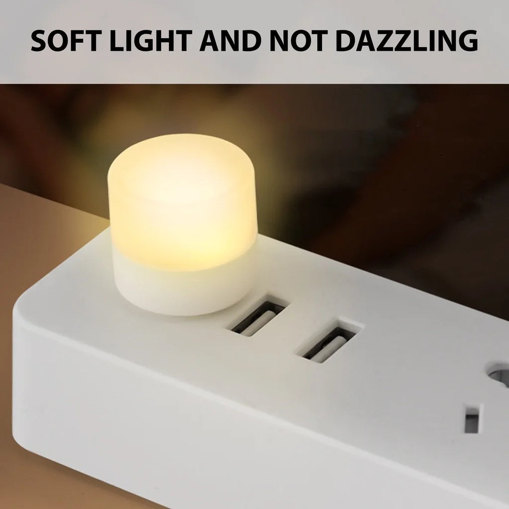 Mini USB LED Night Light – Warm White Book Reading Lamp 1/10pcs