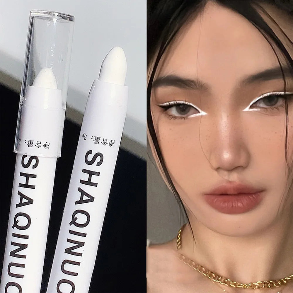 Matte Eyeshadow Stick & White Eyeliner–Shimmer Silver Highlighter Pen