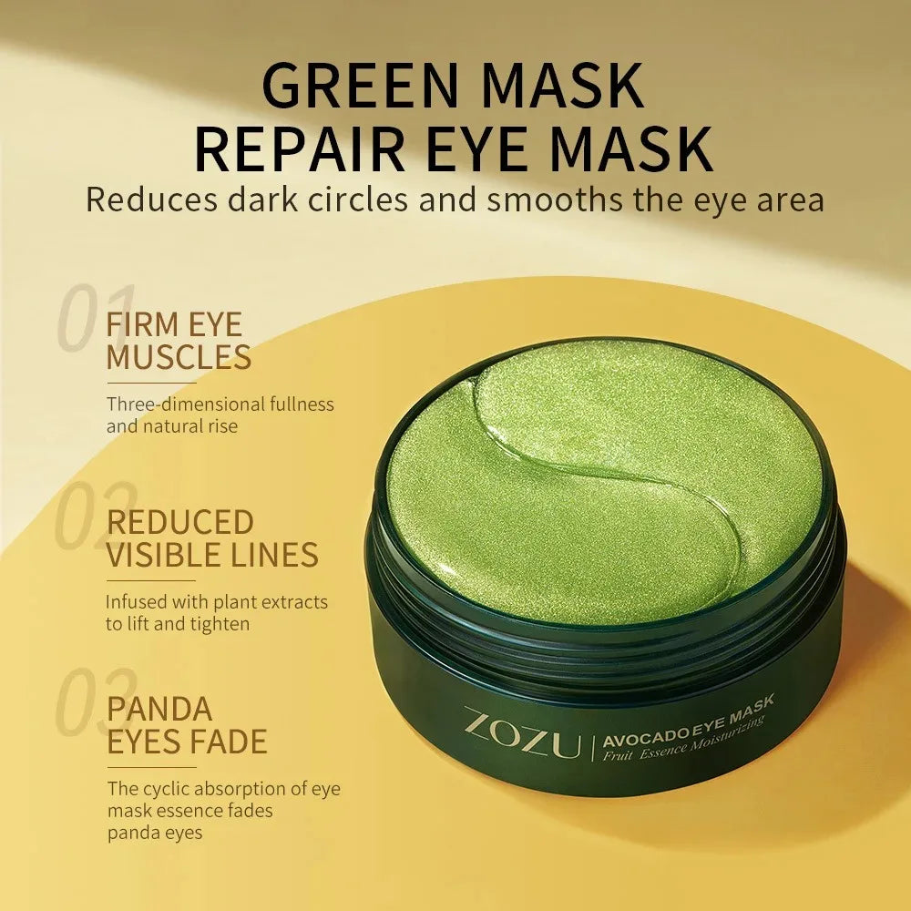 Avocado & Gold Eye Mask Patches – Anti-Wrinkle & Dark Circles