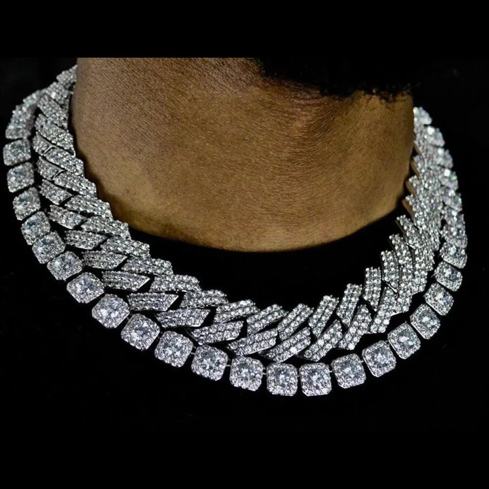 Hip Hop Iced Out Cuban Link Chain Necklace – Gold & Silver Men’s Gift