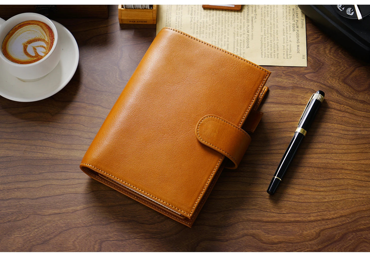 Full Grain Leather Planner with Rings – Personal Size Organizer