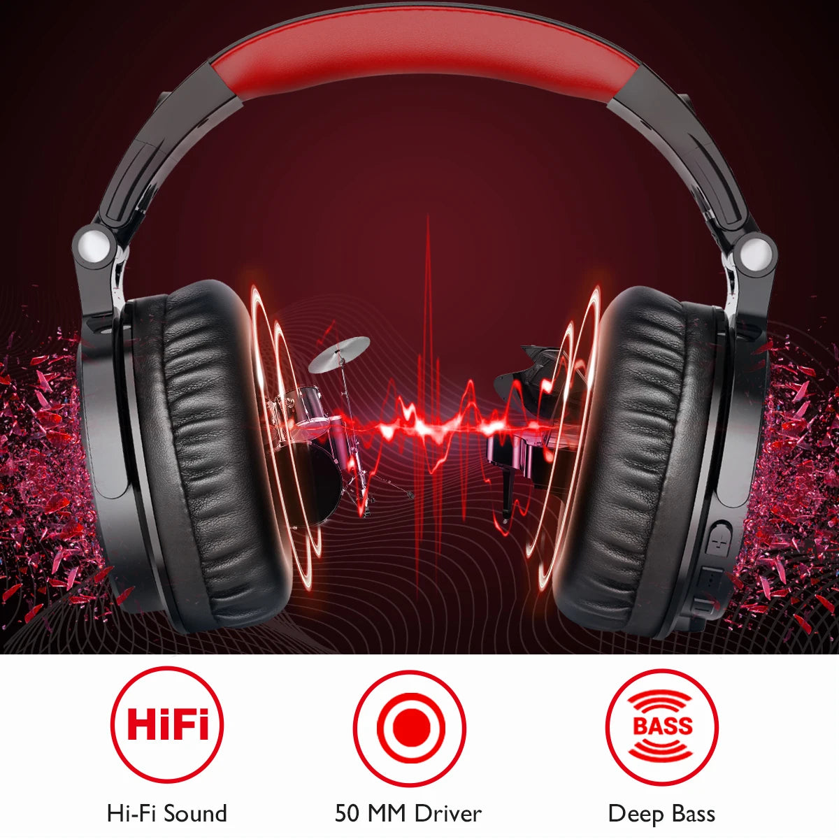2-in-1 Bluetooth 5.2 Headphones – Wireless & Wired with Mic