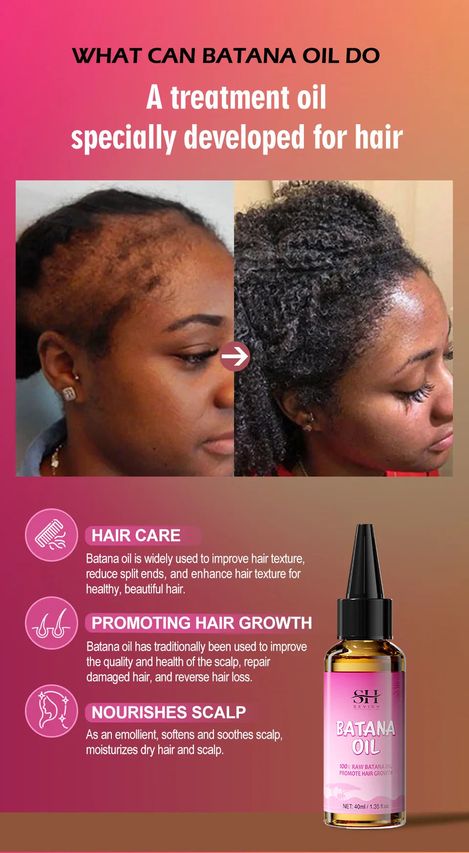 100% Pure Batana Oil for Hair Growth
