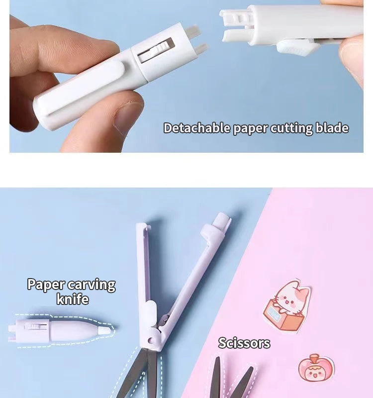 Mini 2-in-1 Portable Scissors & Paper Cutter Knife for Crafting