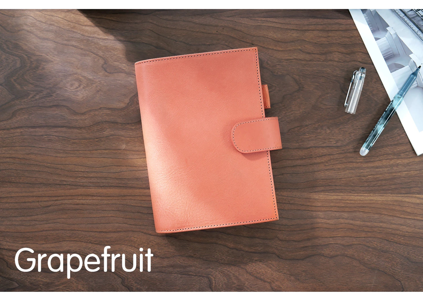 Full Grain Leather Planner with Rings – Personal Size Organizer
