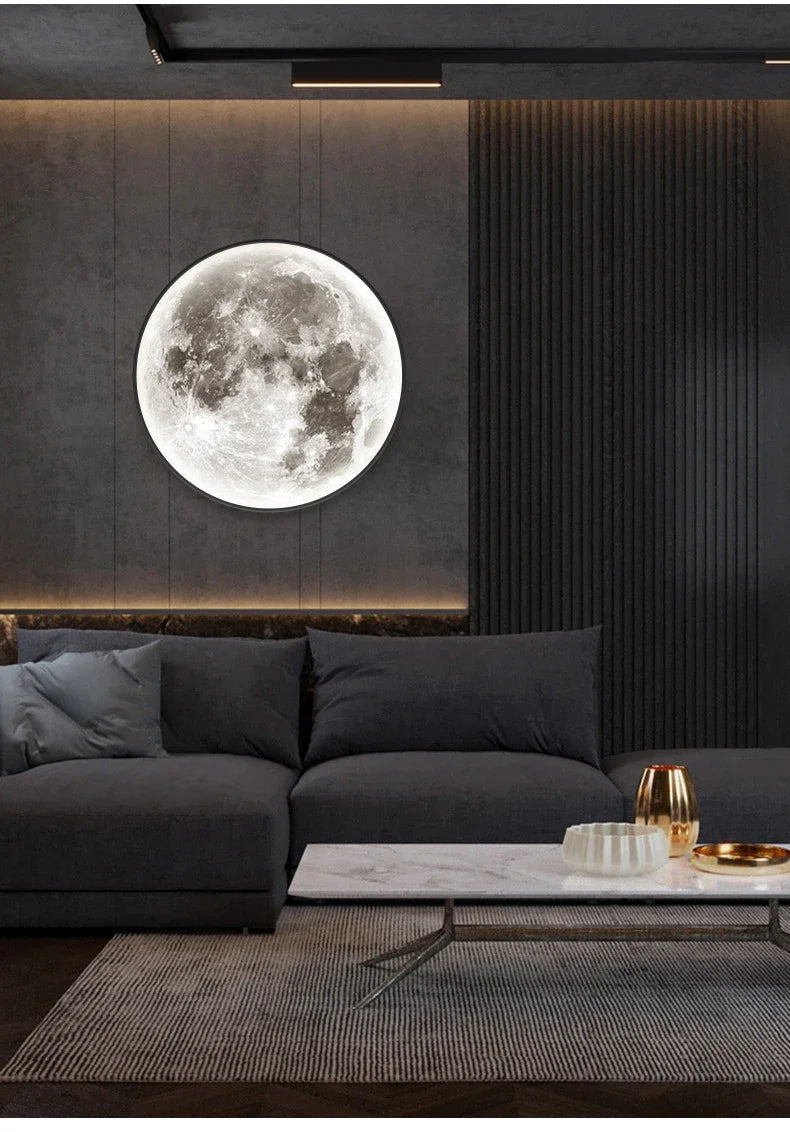 Modern 3D Moon LED Wall Lamp – Bedroom & Living Room Light