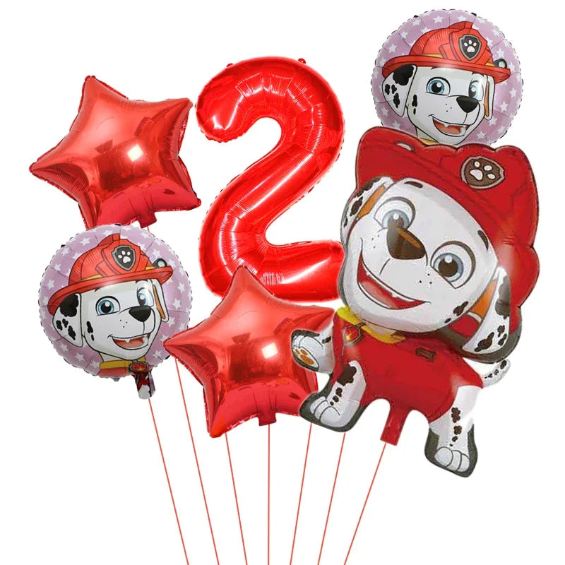 6pcs Paw Patrol Foil Balloons – Kids Birthday Party Decorations