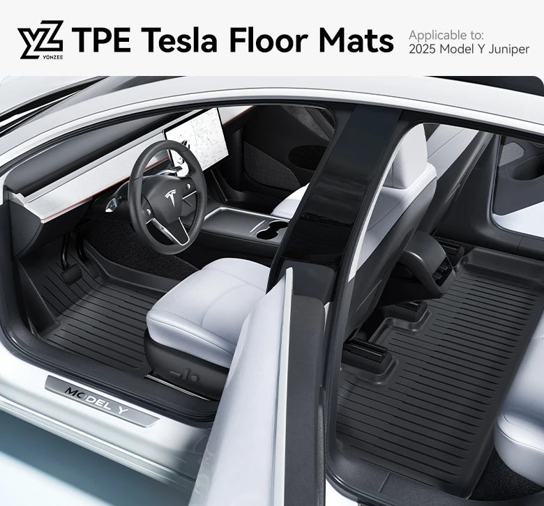 2025 Model Y Floor Mat Set – Waterproof TPE Trunk & Liner Mats
