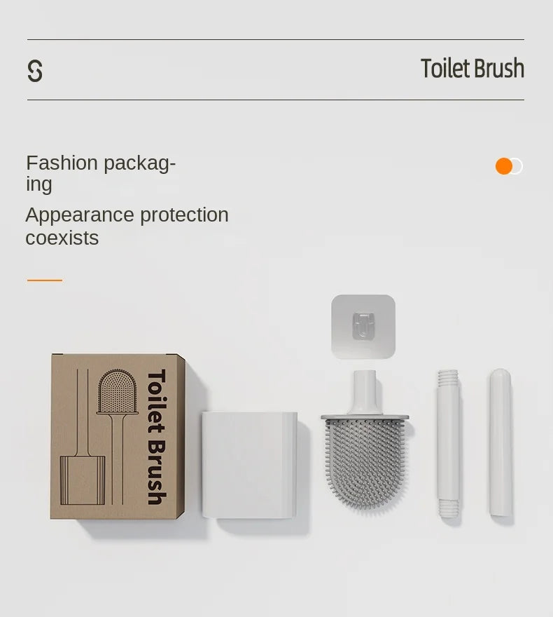 Mini Silicone Toilet Brush Set – Wall Mounted or Standing